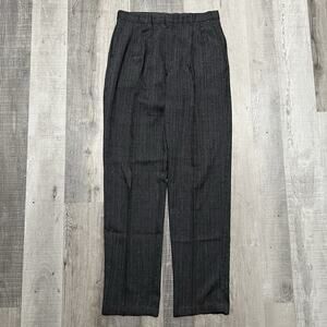 VTG Cotler Rayon Blend Baggy Dark Gray 80s Trevira Mens Trouser Dress Pants 32